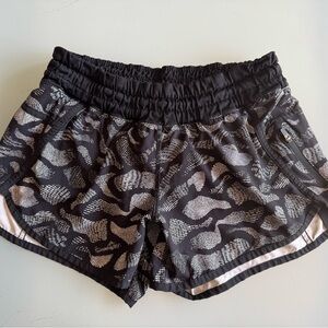 lululemon athletica Black and Gray Patterned Athletic Shorts